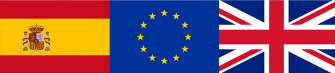 Banderas de espainian, europan eta Britainia Handia